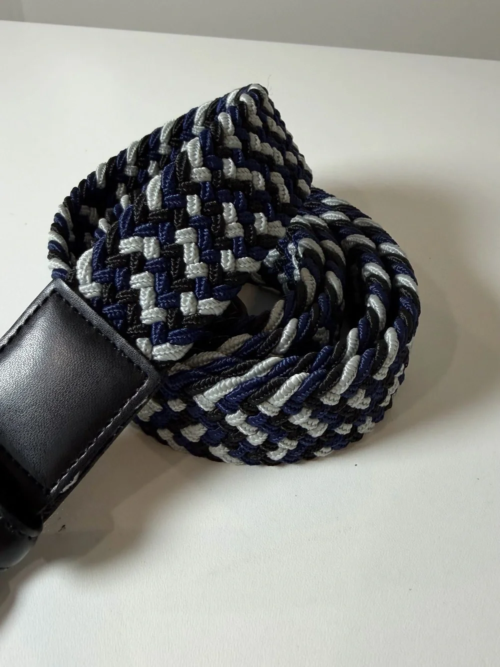 PGA Tour XL 42-44 Navy Gray Braided Woven Men's Golf Stretch Performance Belt
